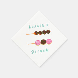 Köstliche Schokolade Erdbeeren und Donuts Serviette