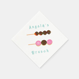 Köstliche Schokolade Erdbeeren und Donuts Serviette
