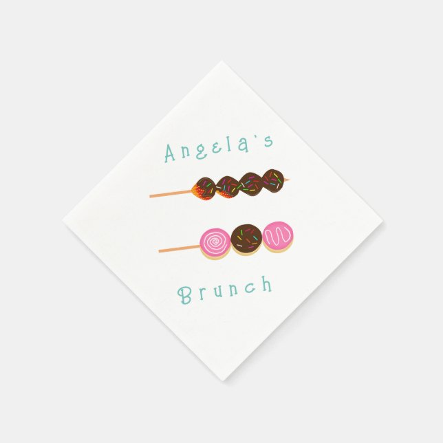 Köstliche Schokolade Erdbeeren und Donuts Serviette (Ecke)