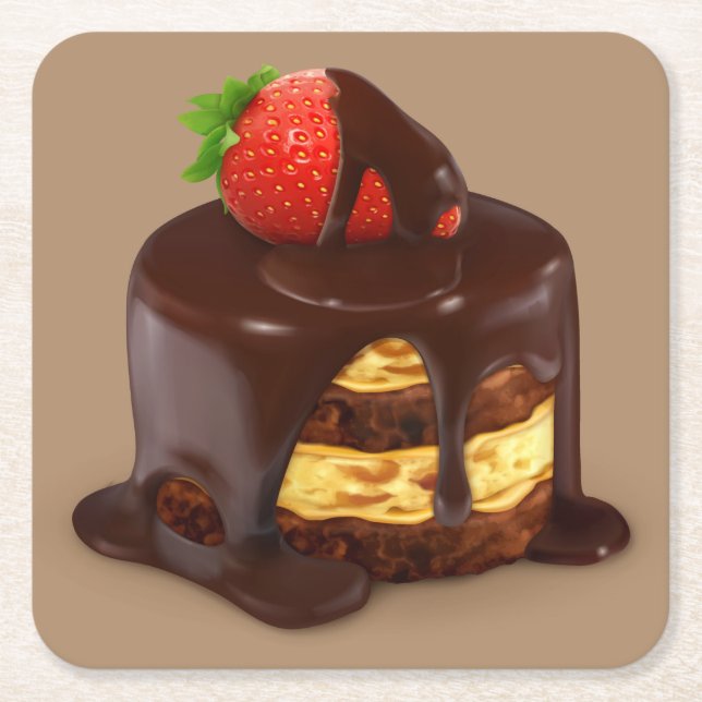 Köstliche Schokolade Ice Cream Cake Rechteckiger Pappuntersetzer (Vorderseite)