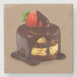 Köstliche Schokolade Ice Cream Cake Steinuntersetzer