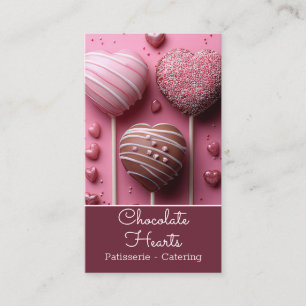 köstliche Schokoladenherzen Hintergrund Patisserie Visitenkarte