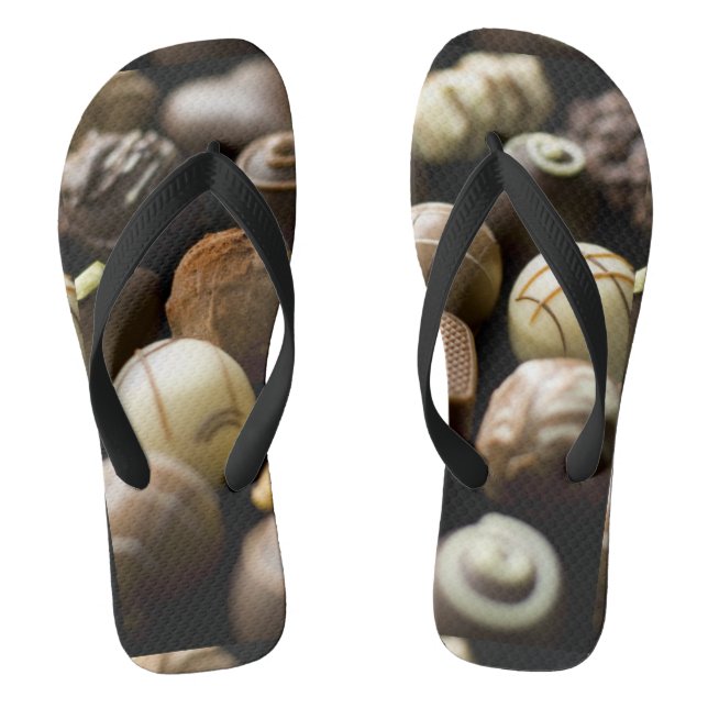 Köstliche Schokoladenpralinen Flip Flops (Fußbett)