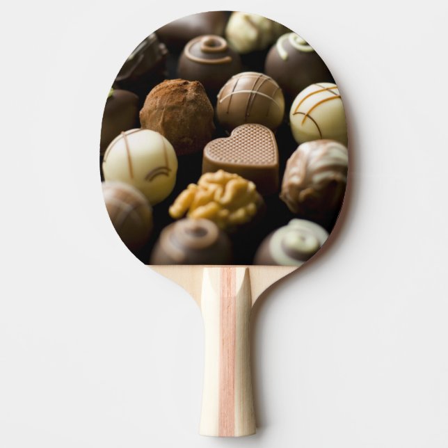 Köstliche Schokoladenpralinen Tischtennis Schläger (Vorderseite)