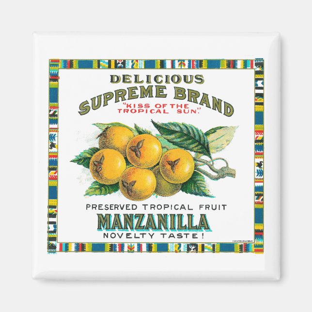 Köstliche Supreme Manzanilla-Reserven Magnet (Vorne)