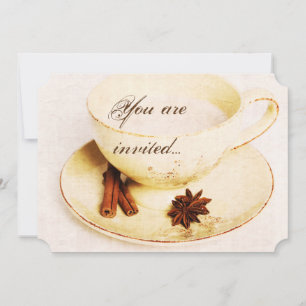 köstliche Tasse Chai-Tee - Party zum Tee einladen Einladung