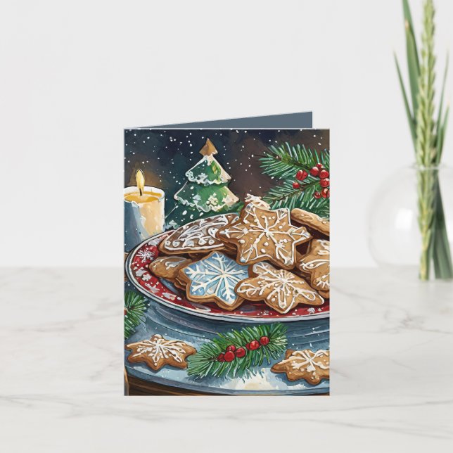Köstliche Weihnachtskekse Feiertagskarte (Vorderseite)