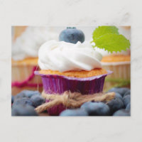 Köstlicher Blueberry Cupcake mit Creme