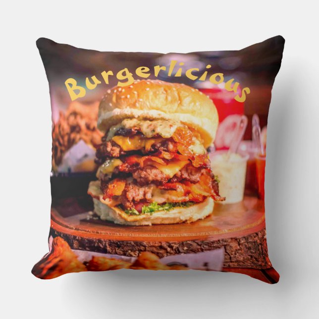 Köstlicher Burger Kissen (Vorderseite)