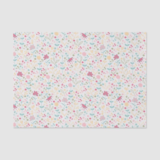 Köstlicher Frühlings-Blumenmuster Seidenpapier (Vorderseite)