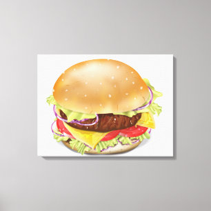 Köstlicher Hamburger oder Käsebrötler. Leinwanddruck