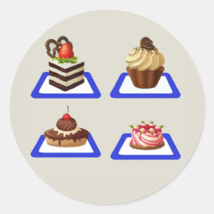 Köstlicher Kuchenständer Runder Aufkleber