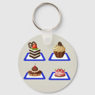 Köstlicher Kuchenständer Schlüsselanhänger