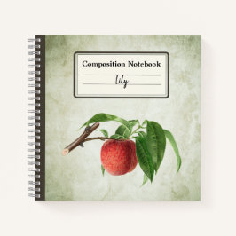 Köstlicher Pfirsich in einem Zweig Personalisiert  Notizbuch