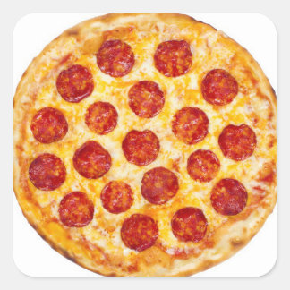 KÖSTLICHER PIZZA-AUFKLEBER QUADRATISCHER AUFKLEBER