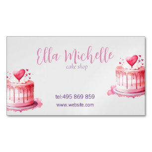 köstlicher rosa Kuchen Magnetische Visitenkarte