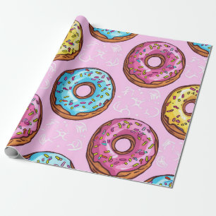 Köstliches Donut-Muster Geschenkpapier