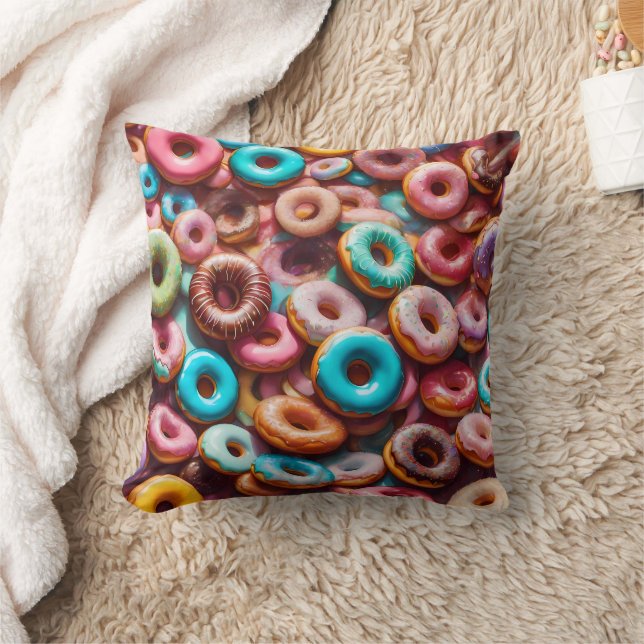 Köstliches Donut-Muster Kissen (Decke)