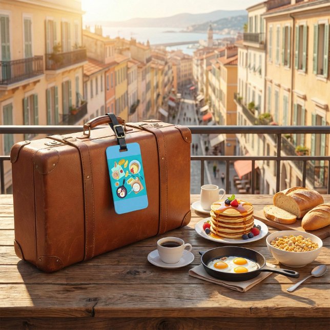 Köstliches Frühstück Pancakes Eierkuchen Kaffee Gepäckanhänger (Von Creator hochgeladen)