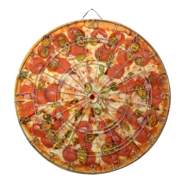 köstliches ganzes Pepperonis Jalapeno-Pizza-Foto Dartscheibe (vorne)