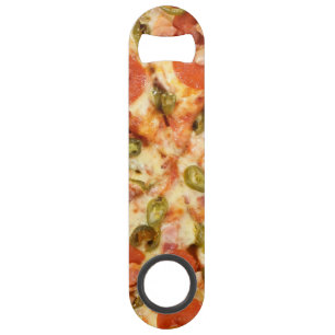 köstliches ganzes Pizzapepperonis Jalapeno-Foto Speed Flaschenöffner