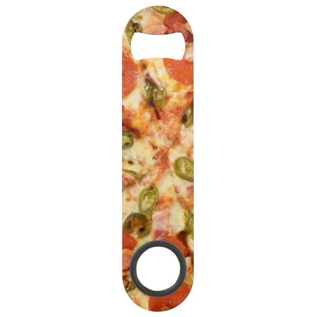 köstliches ganzes Pizzapepperonis Jalapeno-Foto Speed Flaschenöffner (Vorderseite)