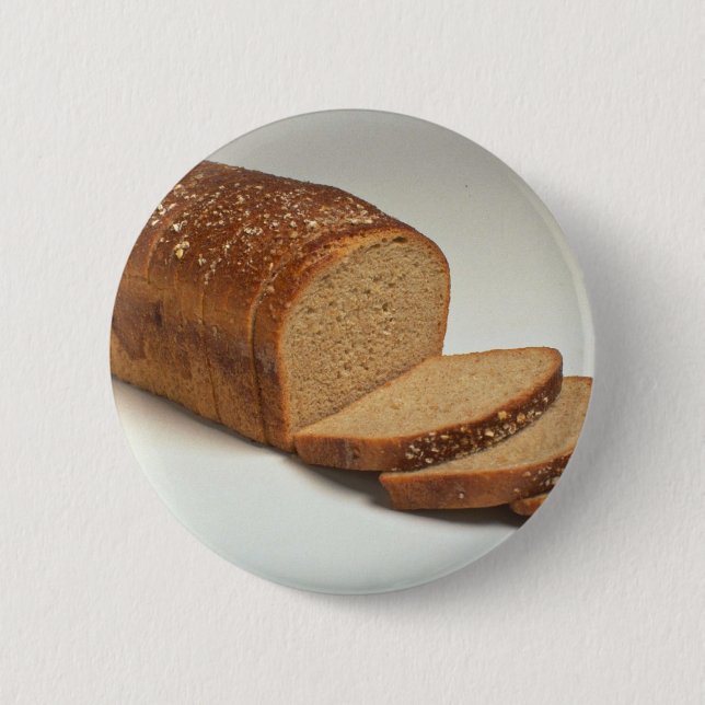 Köstliches geschnittenes Weizenbrot Button (Vorderseite)