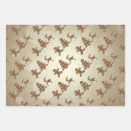 Köstliches Gingerbrot-Cookies-Muster Geschenkpapier Set