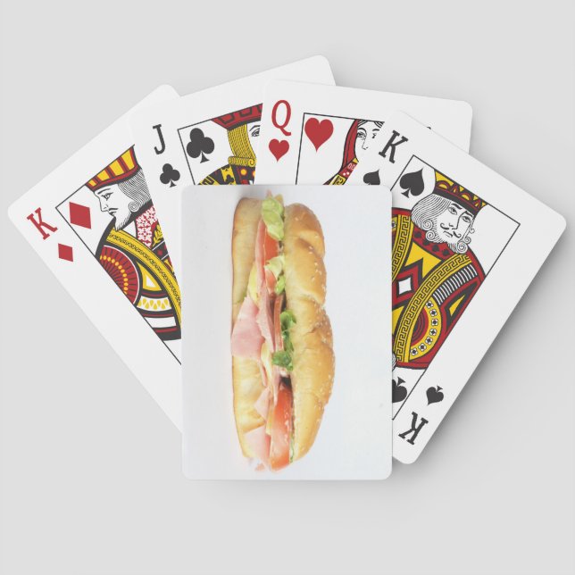 Köstliches Ham & Cheese Sub Sandwich Spielkarten (Rückseite)