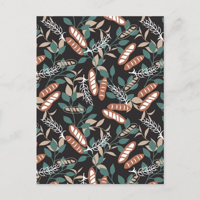 Köstliches, hausgemachtes Baguette-Brotmuster Postkarte (Vorderseite)