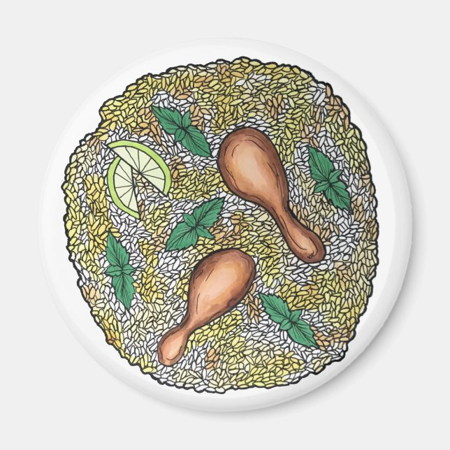 Köstliches Huhn Biryani indische Küche Magnet (Vorne)