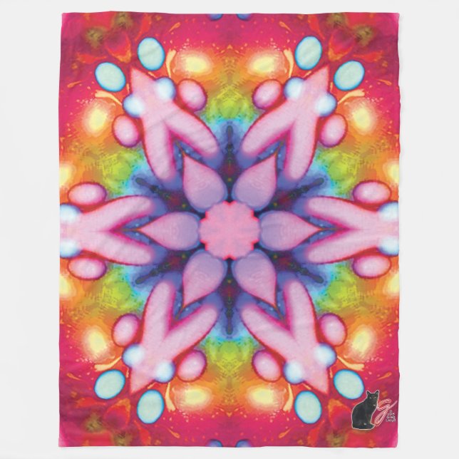 Köstliches Kaleidoskop Fleecedecke (Vorderseite)