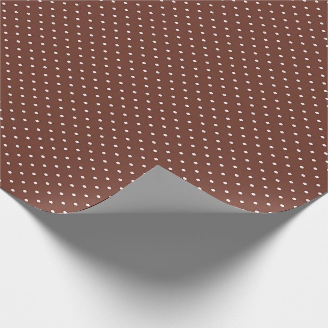 Köstliches kleines braunes Tupfenmuster Geschenkpapier (Ecke)