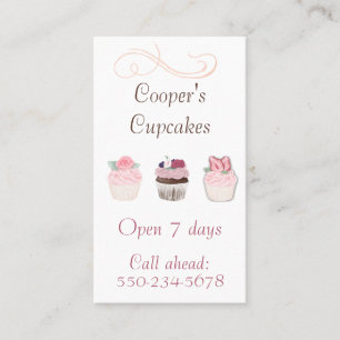 Köstliches Trio Cupcakes Bäckerei Business Card Visitenkarte