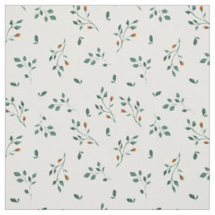 Köstliches weißes grünes Blumenmuster Stoff