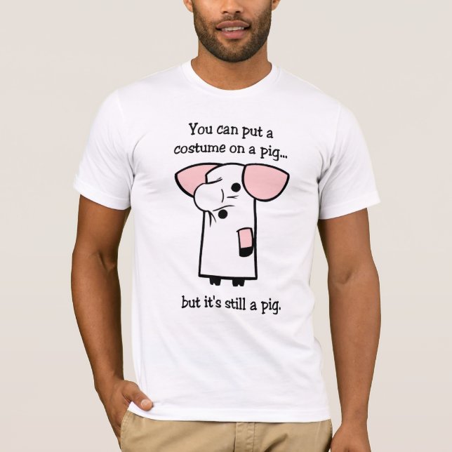 Kostüm auf einem Schwein-T - Shirt (Vorderseite)