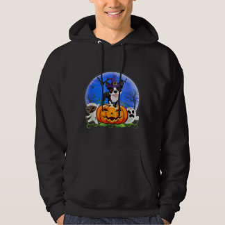 Kostüm Boston Terrier Hund Halloween Mond Mädchen Hoodie