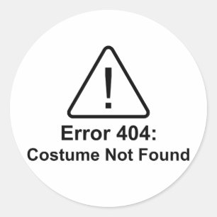 Kostüm des Fehler-404 Halloween nicht gefunden Runder Aufkleber