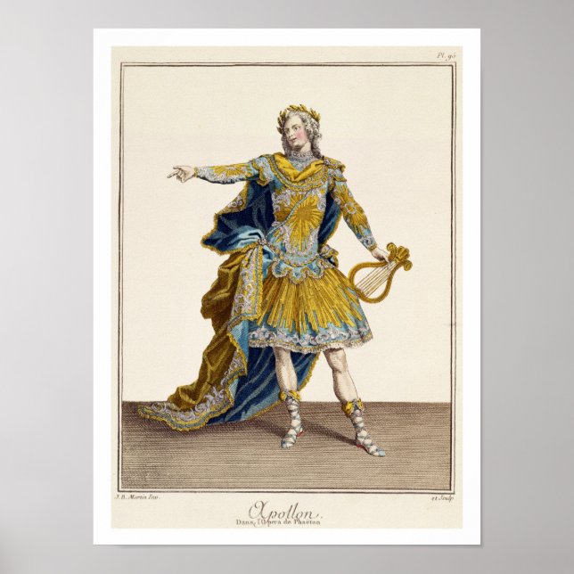 Kostüm für Apollo in der Oper 'Phaethon', Grav Poster (Vorne)