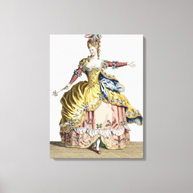Kostüm für die Königin der Sylphen im Ballett Leinwanddruck (Vorderseite)