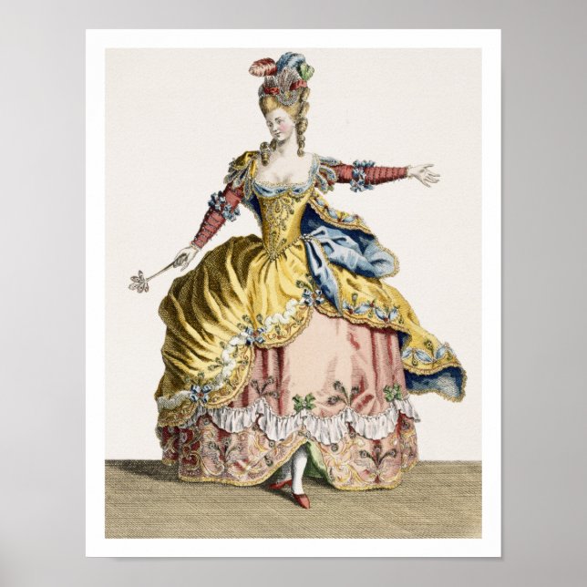 Kostüm für die Königin der Sylphen im Ballett Poster (Vorne)