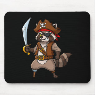 Kostüm für Piraten-Waschbär Lustiger Halloween-Kos Mousepad