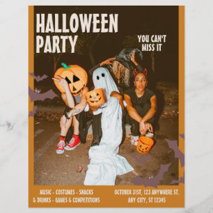 Kostüm Halloween-Party, Vintage bearbeitbare Hallo Flyer