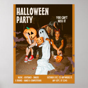 Kostüm-Halloween-Party, Vintage-Editierbare-Hallow Poster