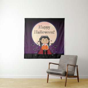 Kostüm Little Dracula Halloween-Party-Hintergrund Wandteppich