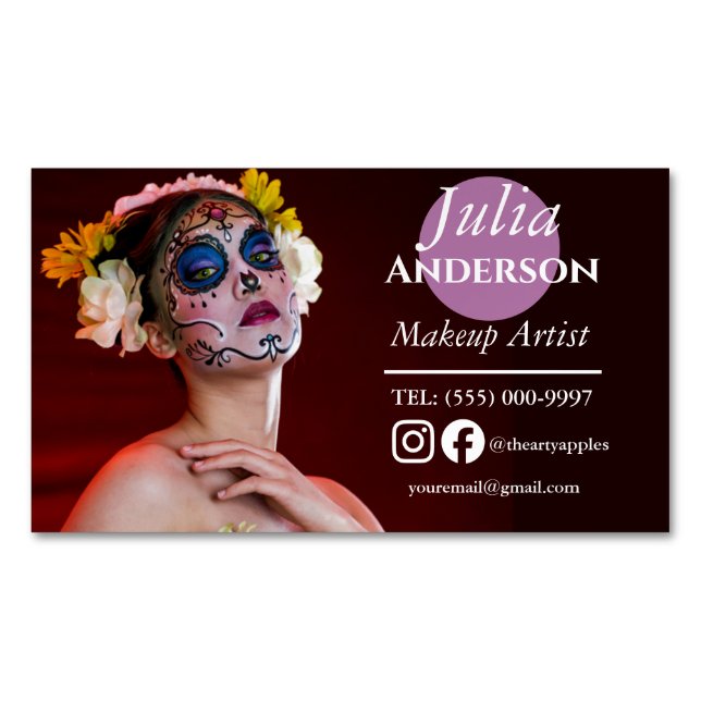 Kostüm Makeup Artist MUA Foto Magnetische Visitenkarte (Vorderseite)