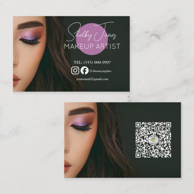 Kostüm Makeup Artist MUA Foto Visitenkarte (Vorne/Hinten)