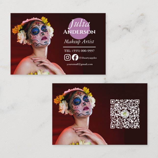 Kostüm Makeup Artist MUA Foto Visitenkarte (Vorne/Hinten)