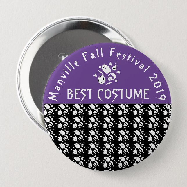 Kostüm Party Bestes Kostüm | Spooky Ghost Button (Vorne & Hinten)