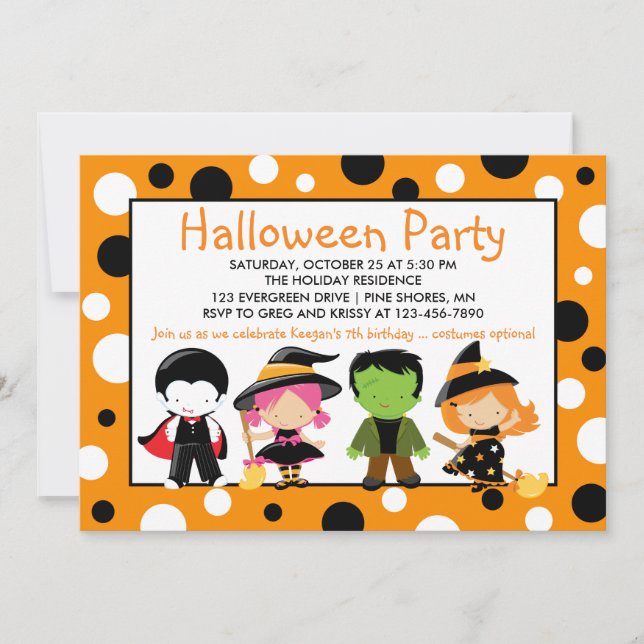 Kostüm scherzt Halloween-Party-Einladungen Einladung (Vorderseite)